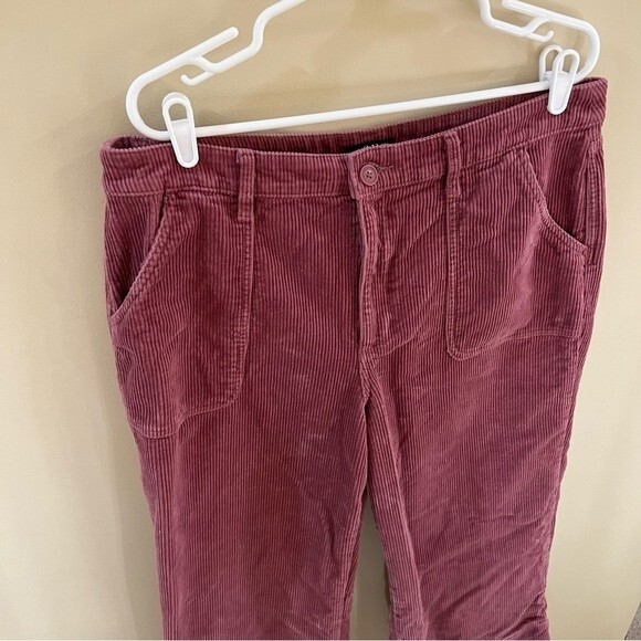A.n.a. Corduroy Pants Dusty Rose Pink High Waisted Wide Leg Crop Cords - Picture 3 of 6